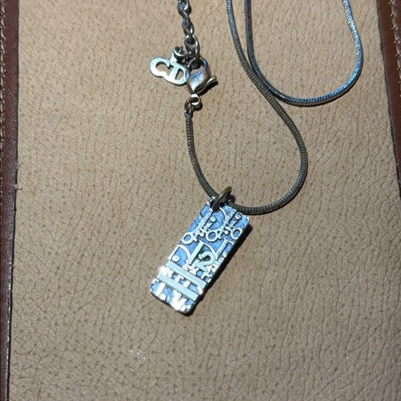 Dior Trotter Blue and White Number 2 Silver Necklace with Pendant - Picture 2 of 8